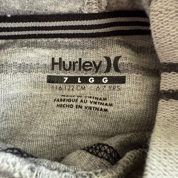 5/$35   Hurley Boys Pullover Size 7 Gray Stripe Lightweight Great for Layering - Picture 10 of 11